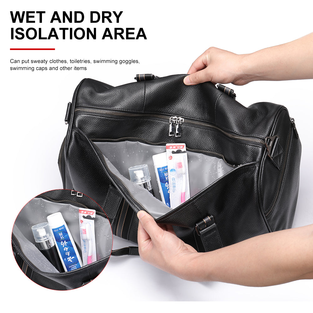 Geanta voiaj unisex piele naturala negru Torino