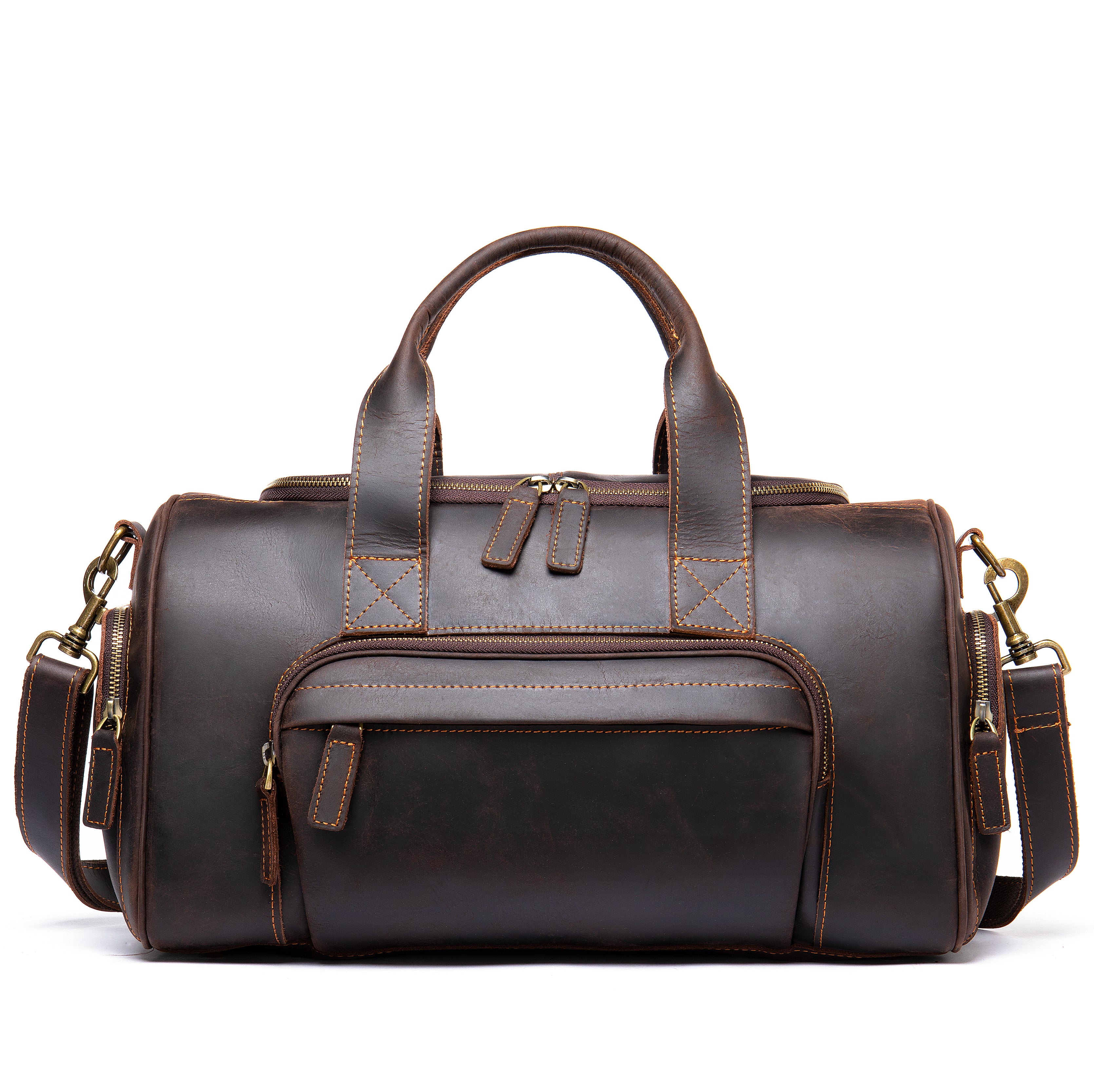 Geanta voiaj unisex piele naturala maro inchis Boston