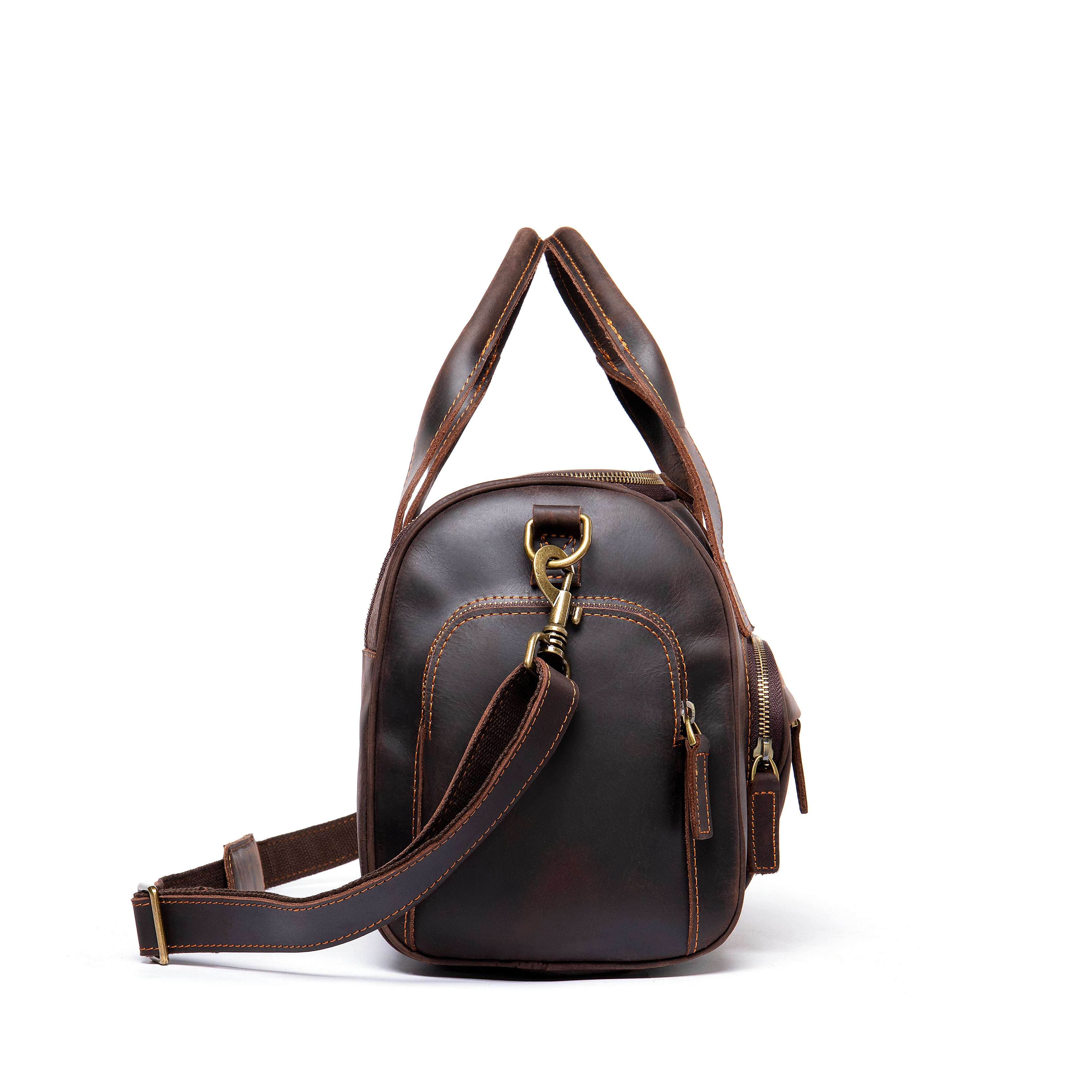 Geanta voiaj unisex piele naturala maro inchis Boston