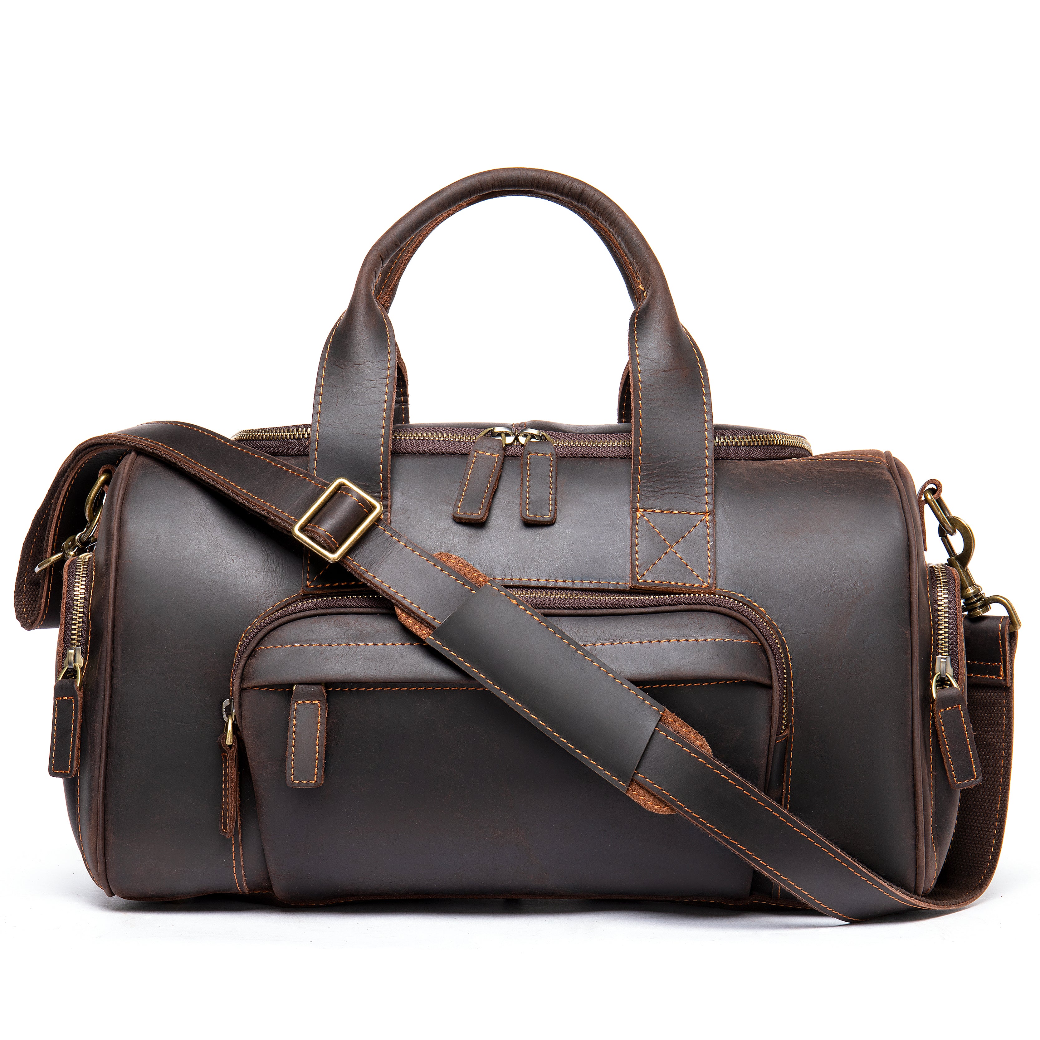 Geanta voiaj unisex piele naturala maro inchis Boston