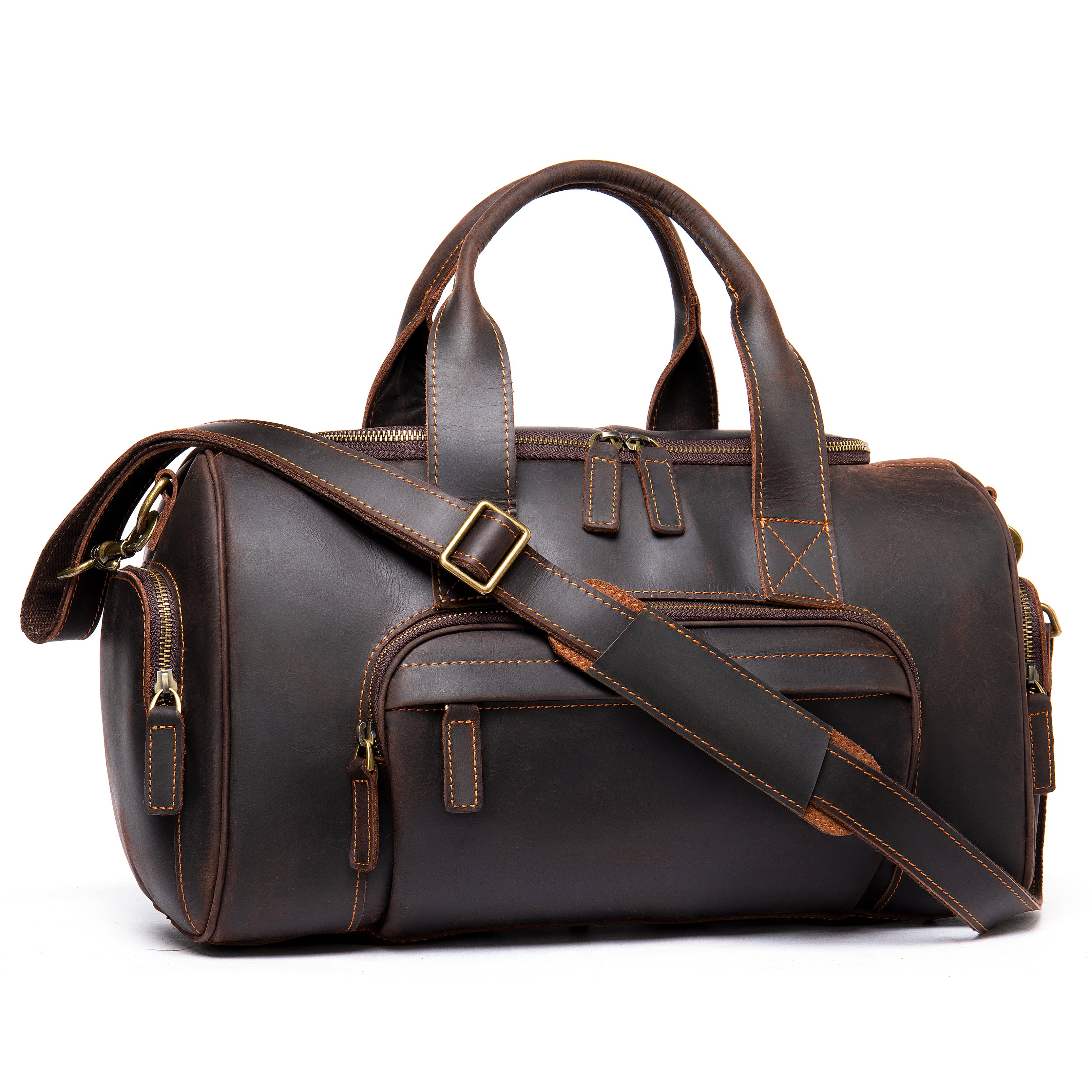 Geanta voiaj unisex piele naturala maro inchis Boston