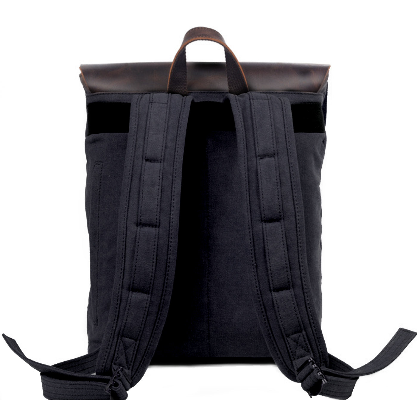 Rucsac barbati piele naturala si material textil negru Iskander