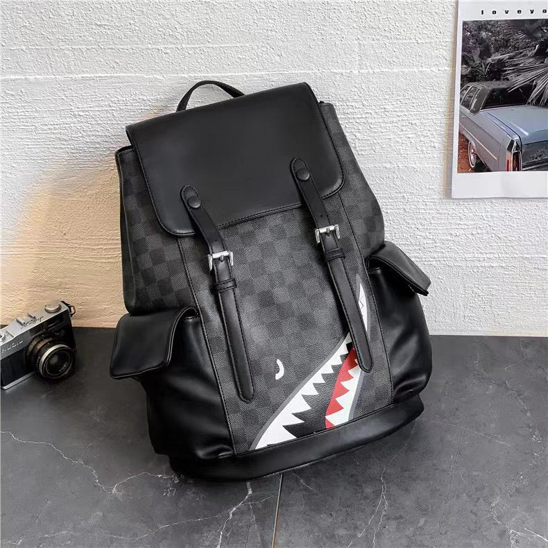 Rucsac barbati piele ecologica negru Shark