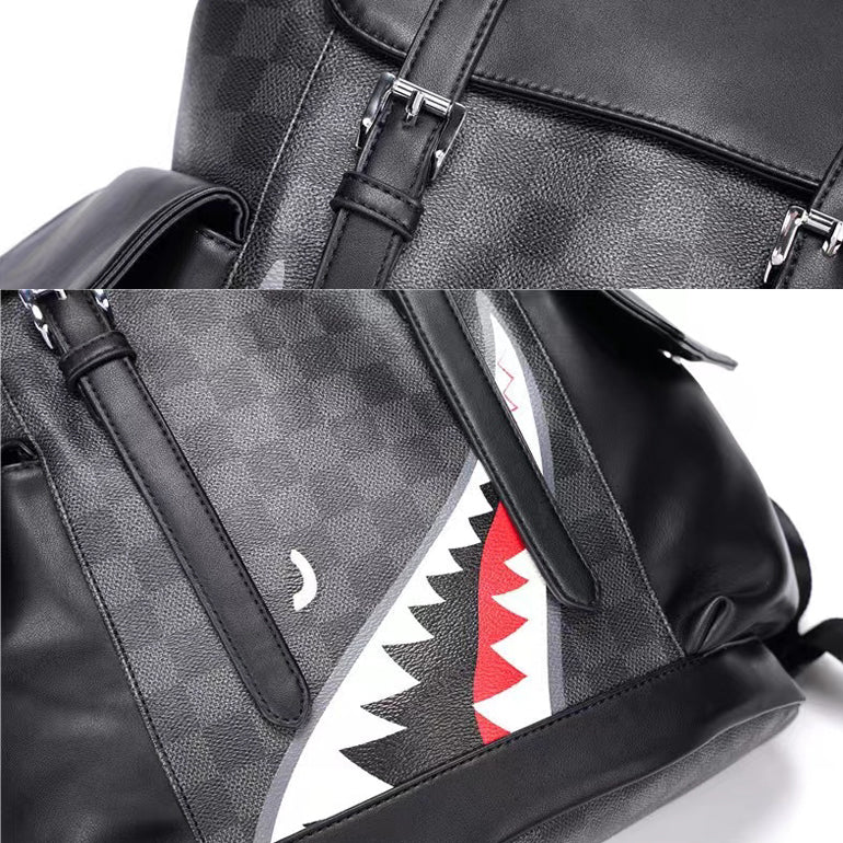 Rucsac barbati piele ecologica negru Shark
