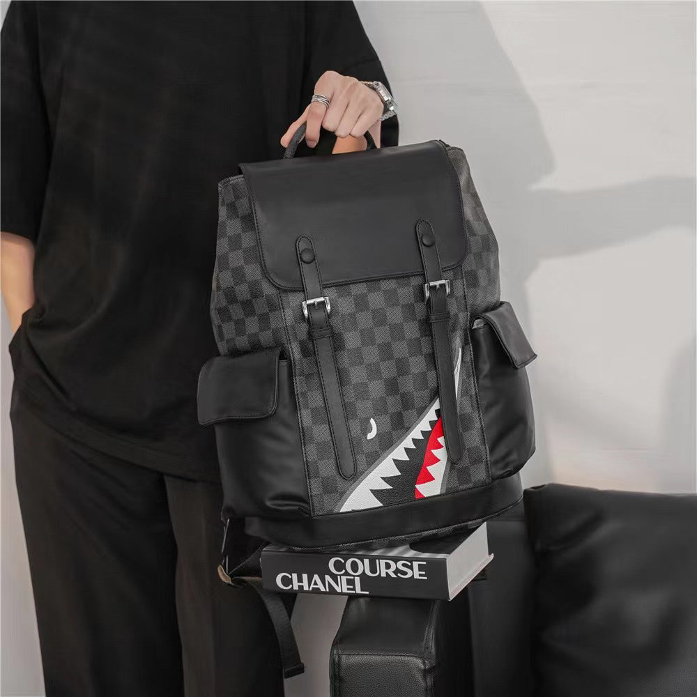 Rucsac barbati piele ecologica negru Shark