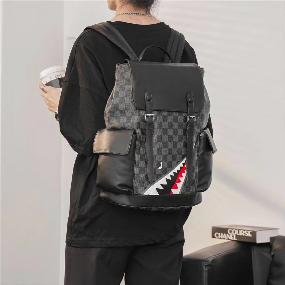 Rucsac barbati piele ecologica negru Shark