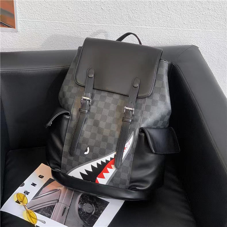 Rucsac barbati piele ecologica negru Shark