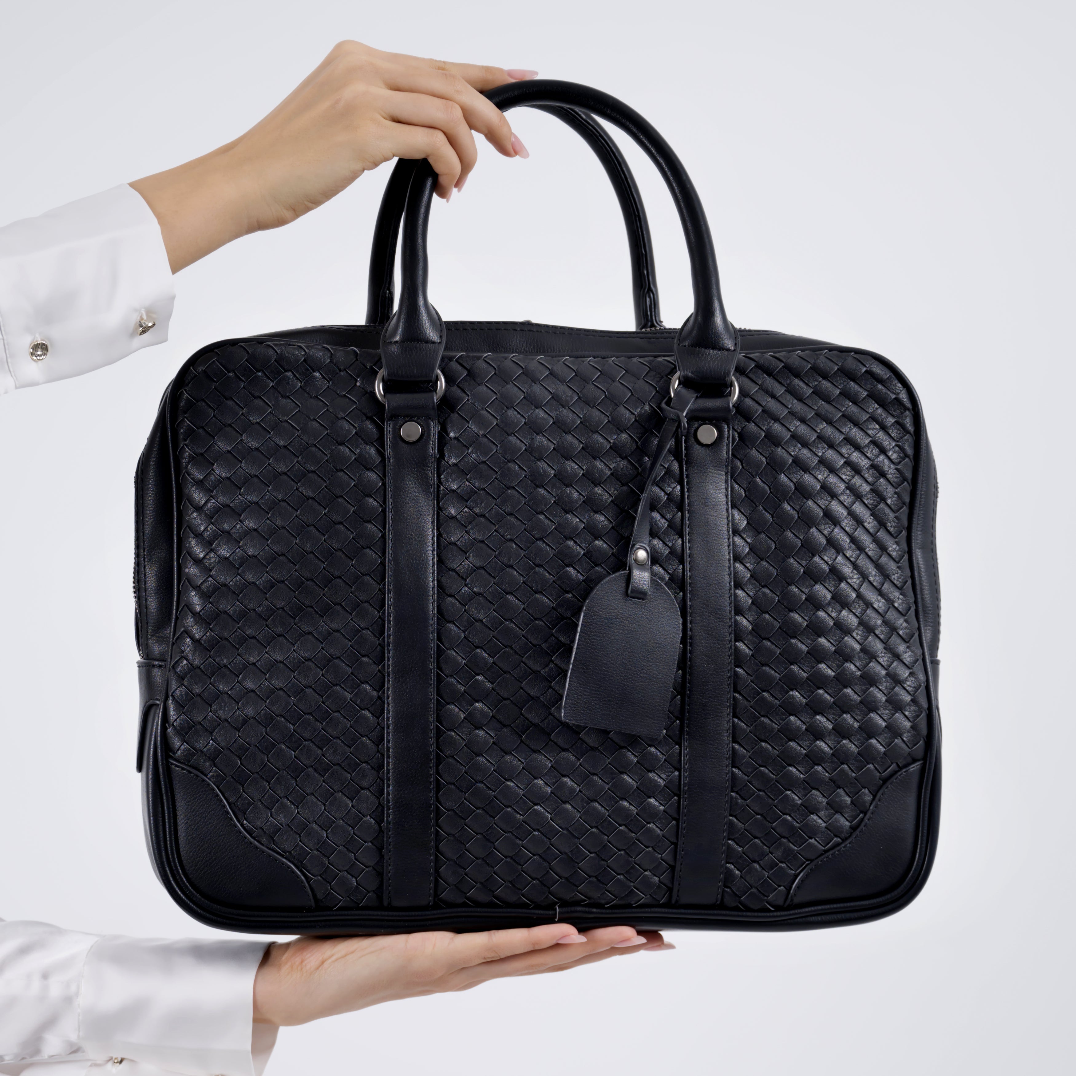 Geanta laptop dama piele ecologica negru Stephanie