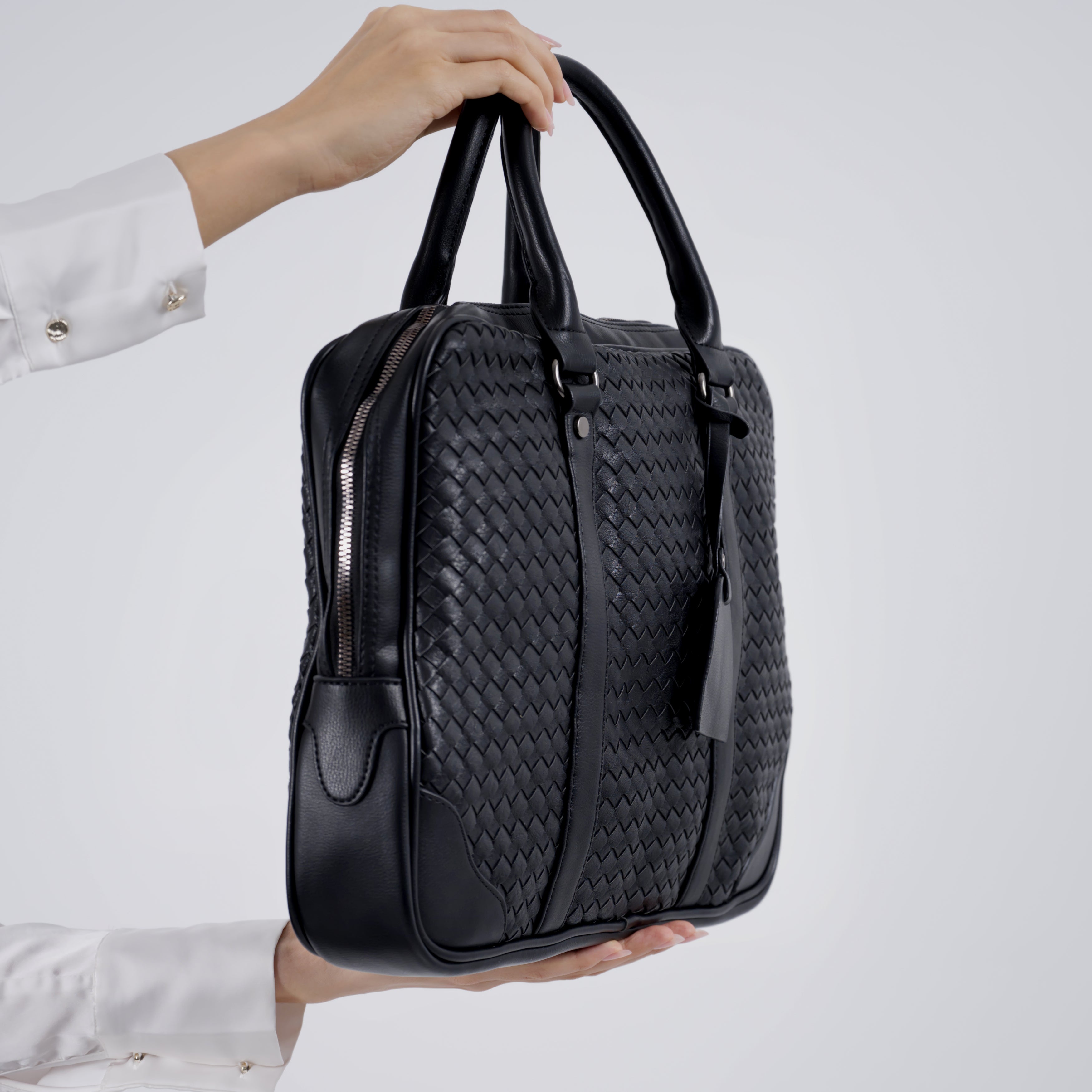 Geanta laptop dama piele ecologica negru Stephanie