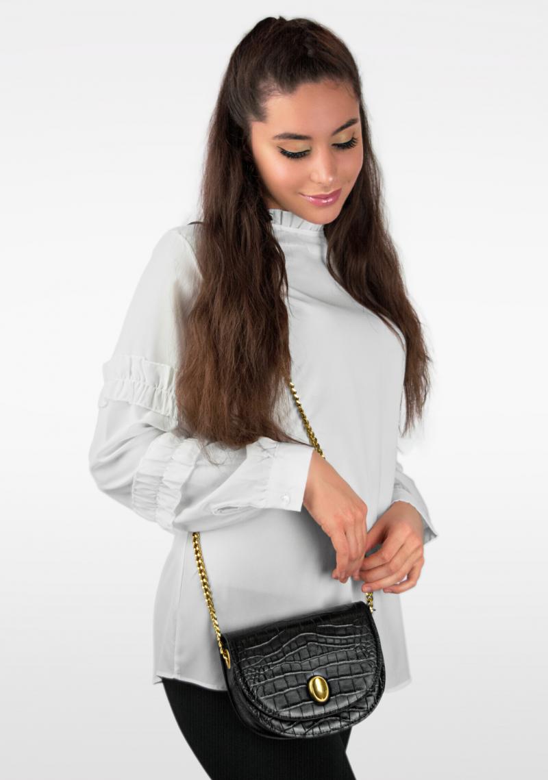 Geanta dama piele naturala negru Diane