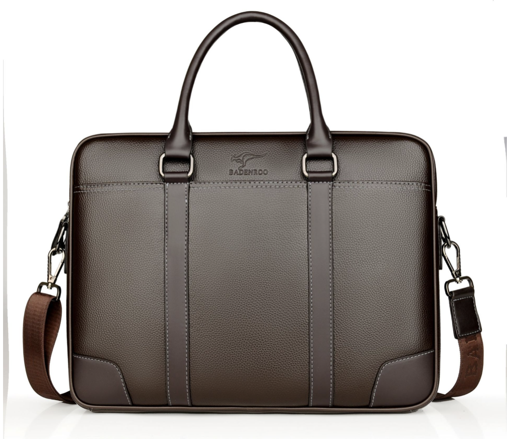 Geanta laptop unisex piele ecologica maro Brad