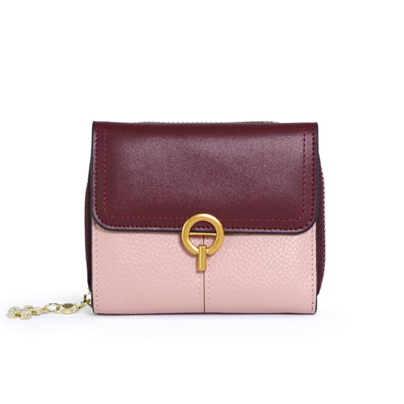Portofel dama piele naturala rosu Gena