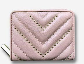 Portofel dama piele naturala roz Zara