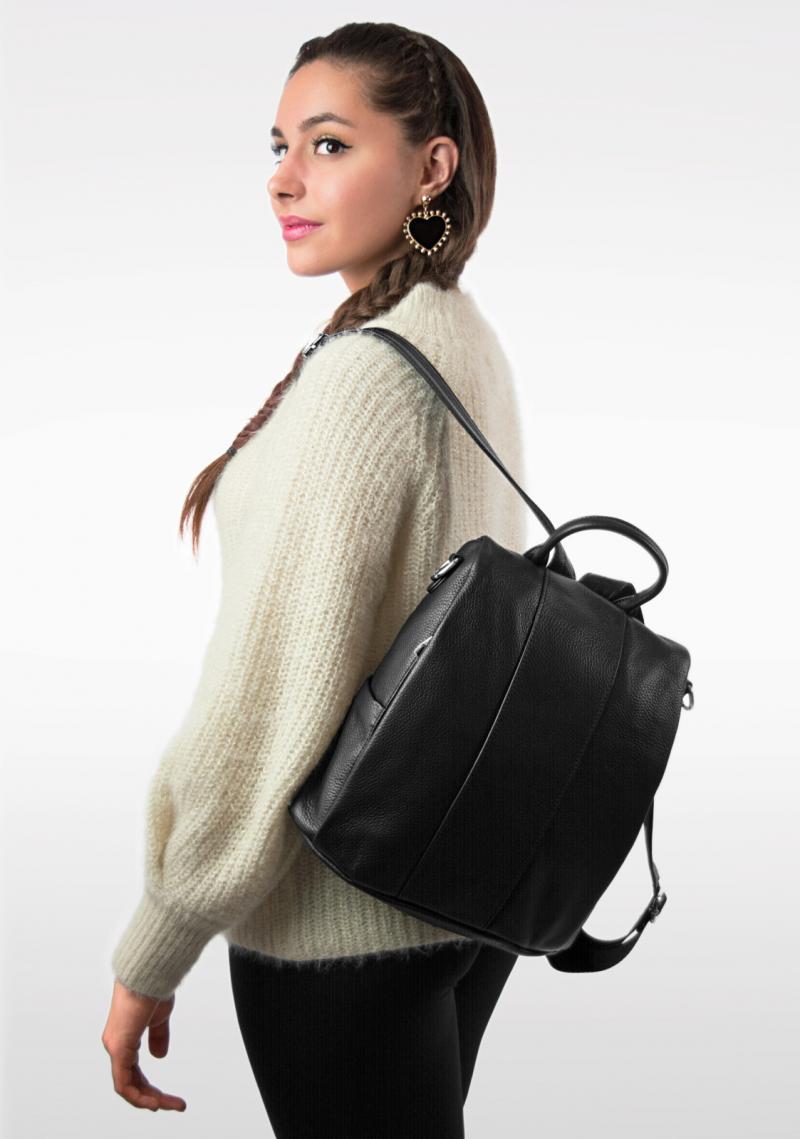 Rucsac dama piele naturala negru Izabella
