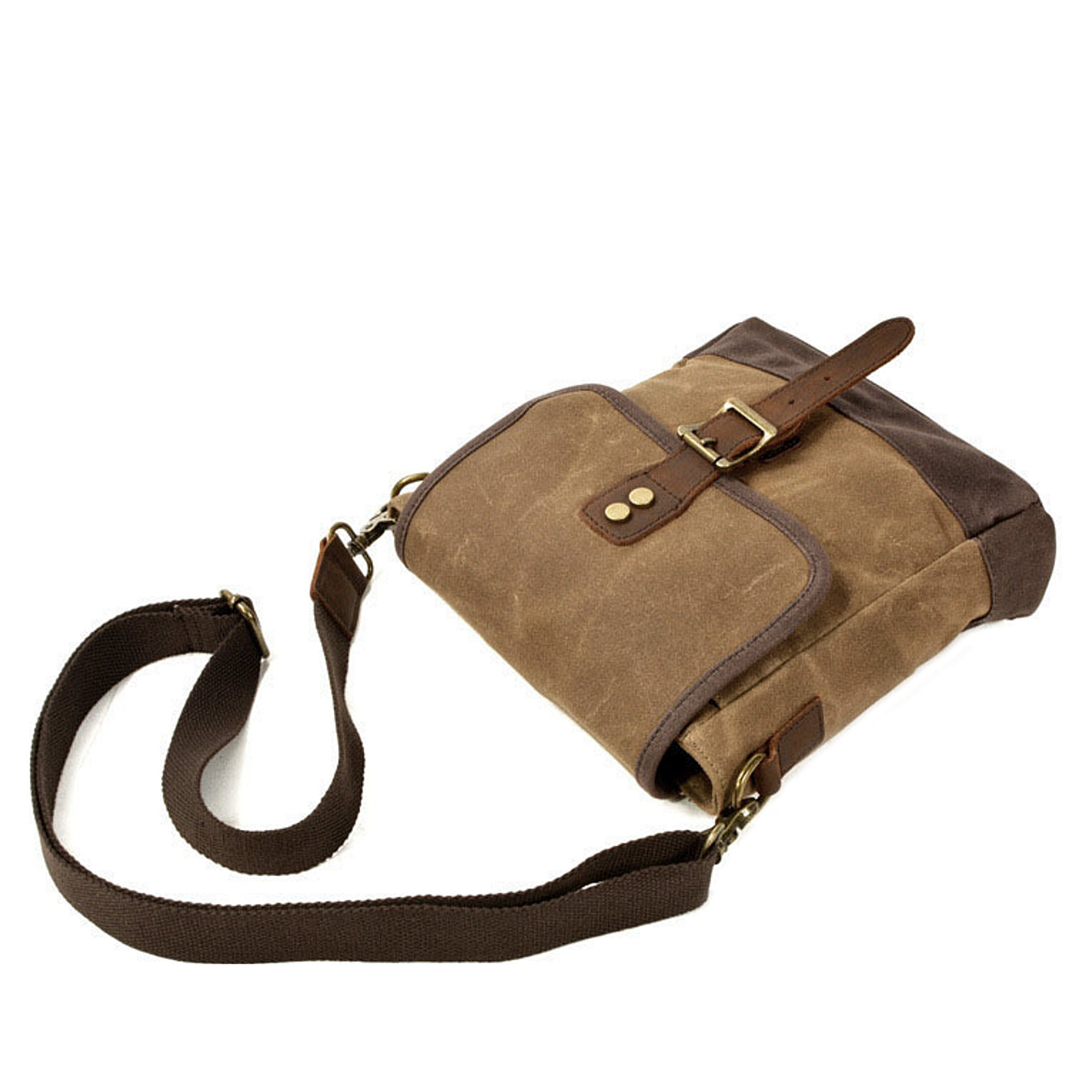 Rucsac voiaj barbati piele naturala si material textil khaki Brigadier