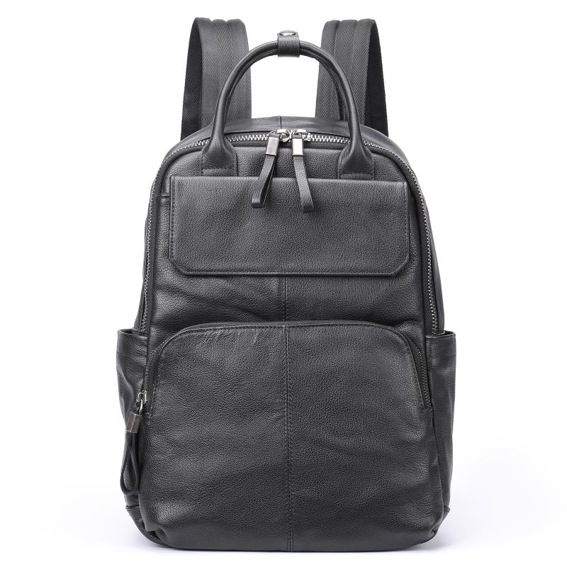 Rucsac laptop barbati piele naturala negru Lucas